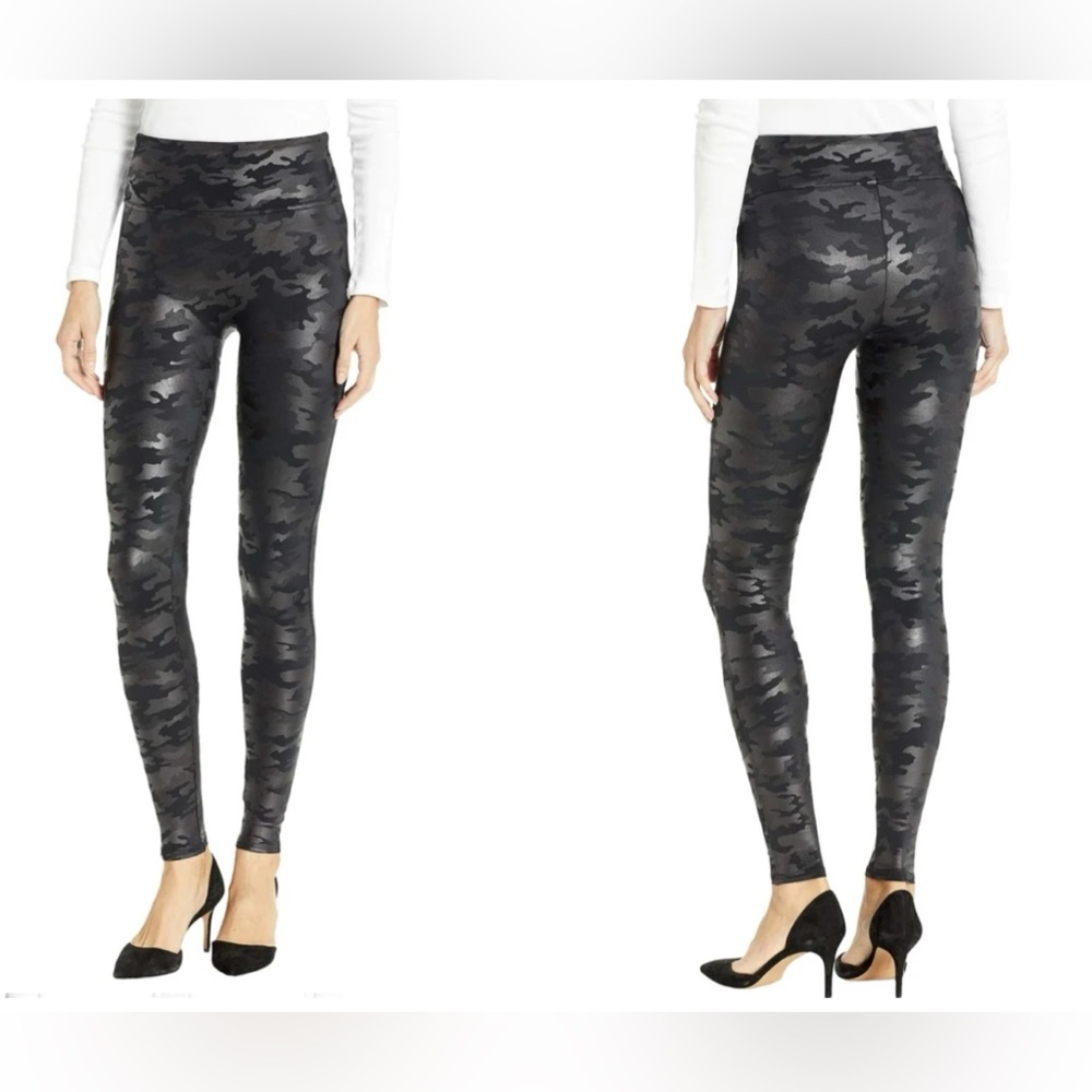 SPANX Faux Lea Camo leggings SZ 1X